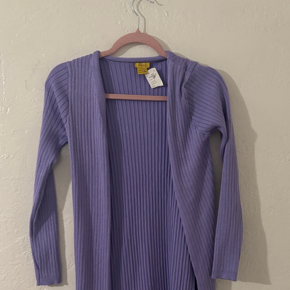 Daisy Lavender Ribbed Cardigan - Picture 3 of 12